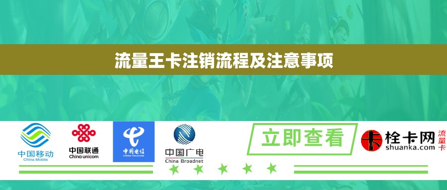 流量王卡注销流程及注意事项