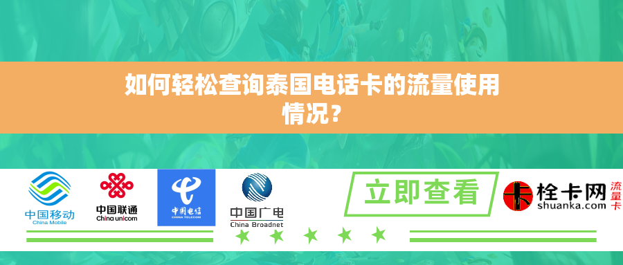 如何轻松查询泰国电话卡的流量使用情况? 如何轻松查询泰国电话卡的流量使用情况?
