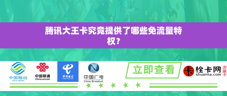 腾讯大王卡究竟提供了哪些免流量特权？