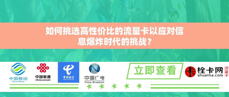 如何挑选高性价比的流量卡以应对信息爆炸时代的挑战？