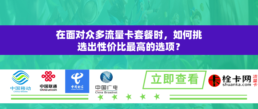 在面对众多流量卡套餐时,如何挑选出性价比最高的选项? 在面对众多流量卡套餐时,如何挑选出性价比最高的选项?