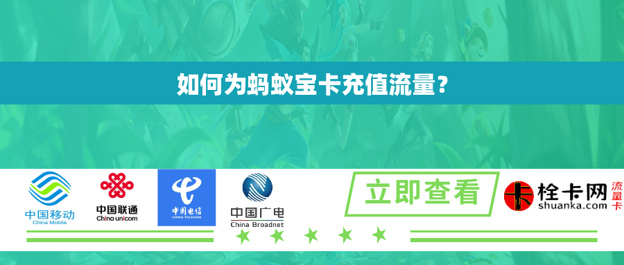 如何为蚂蚁宝卡充值流量？