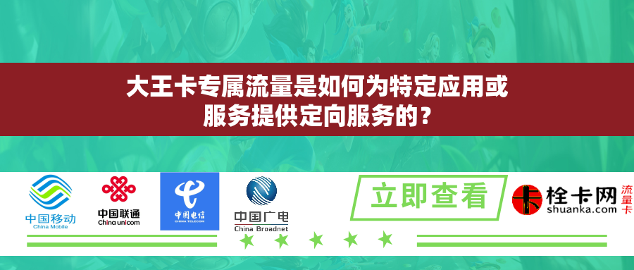 大王卡专属流量是如何为特定应用或服务提供定向服务的？