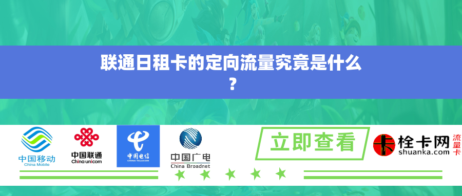 联通日租卡的定向流量究竟是什么？