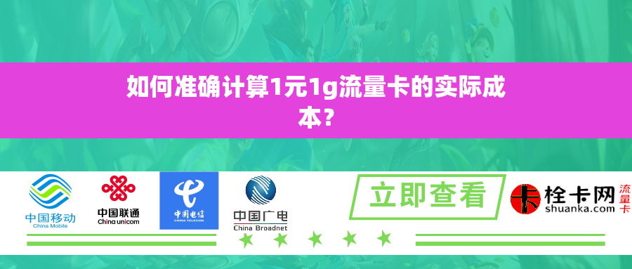 如何准确计算1元1g流量卡的实际成本? 如何准确计算1元1g流量卡的实际成本?