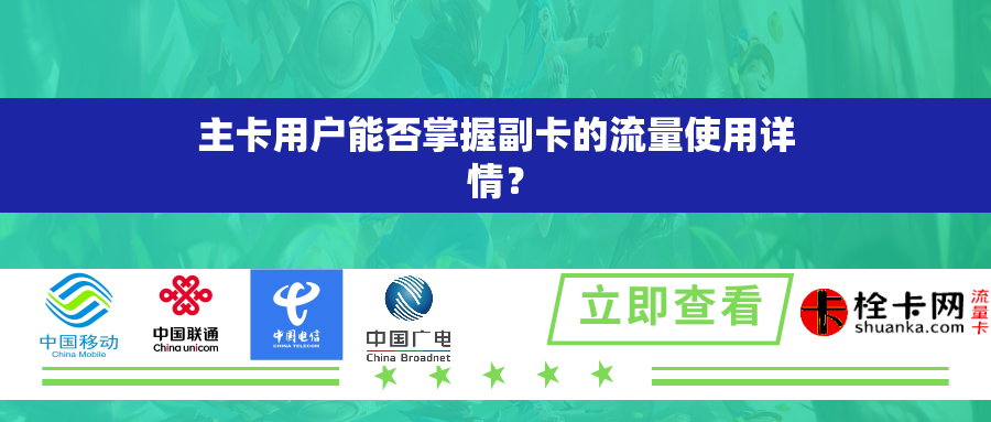 主卡用户能否掌握副卡的流量使用详情? 主卡用户能否掌握副卡的流量使用详情?