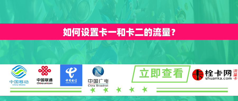 如何设置卡一和卡二的流量？