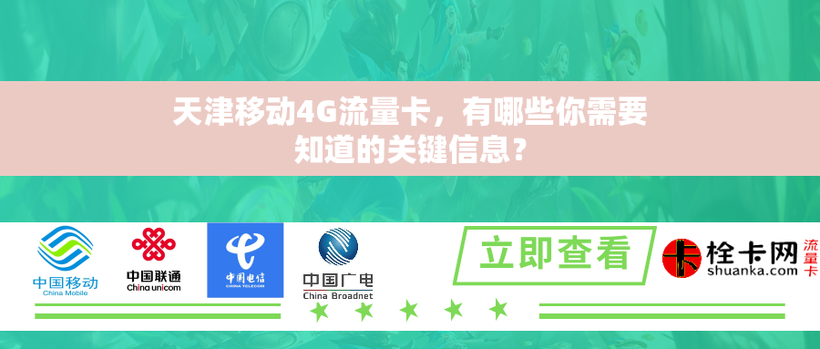 天津移动4G流量卡,有哪些你需要知道的关键信息? 天津移动4G流量卡,有哪些你需要知道的关键信息?