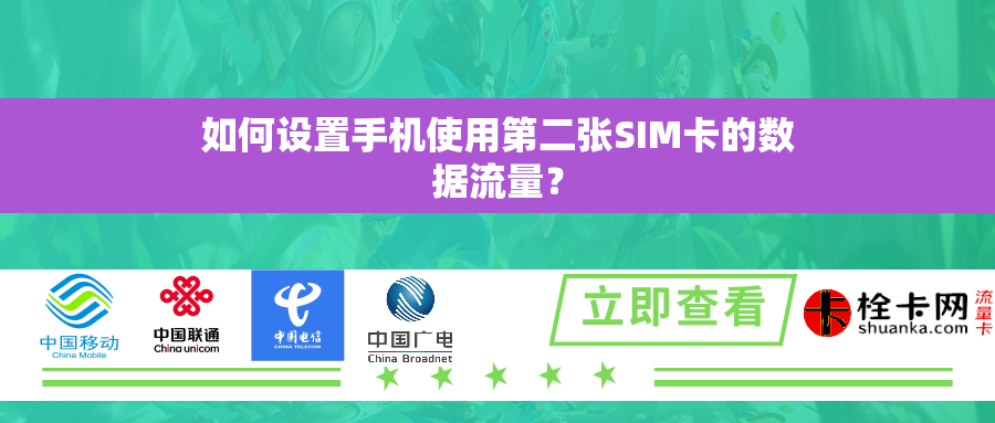 如何设置手机使用第二张SIM卡的数据流量？