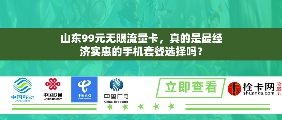 山东99元无限流量卡，真的是最经济实惠的手机套餐选择吗？