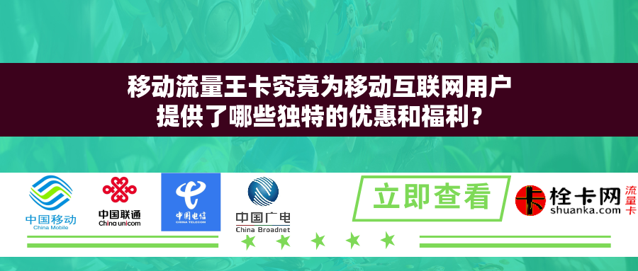 移动流量王卡究竟为移动互联网用户提供了哪些独特的优惠和福利? 移动流量王卡究竟为移动互联网用户提供了哪些独特的优惠和福利?