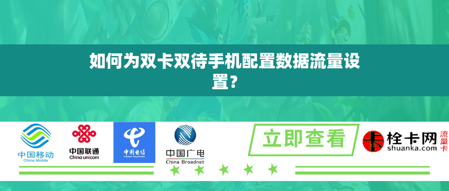 如何为双卡双待手机配置数据流量设置? 如何为双卡双待手机配置数据流量设置?