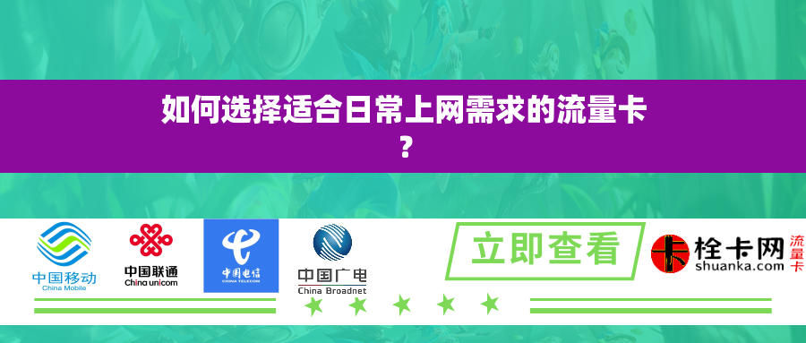 如何选择适合日常上网需求的流量卡？