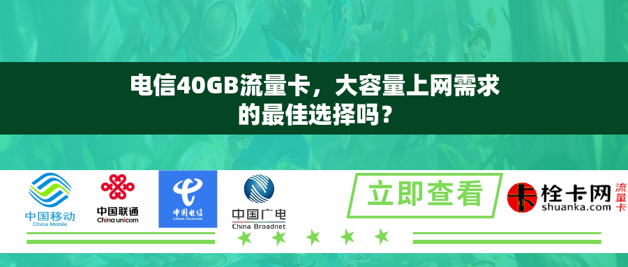 电信40GB流量卡,大容量上网需求的最佳选择吗? 电信40GB流量卡,大容量上网需求的最佳选择吗?