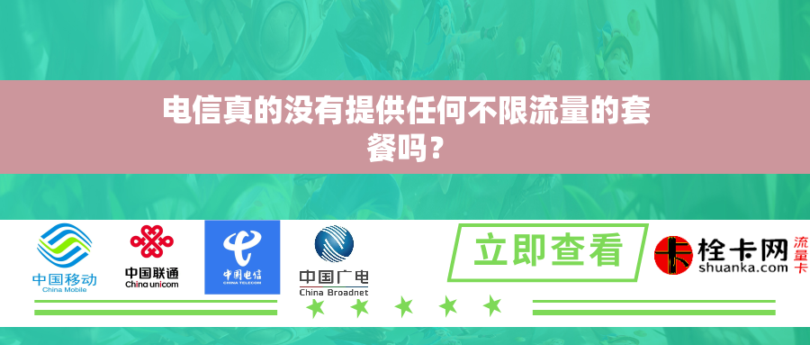 电信真的没有提供任何不限流量的套餐吗? 电信真的没有提供任何不限流量的套餐吗?