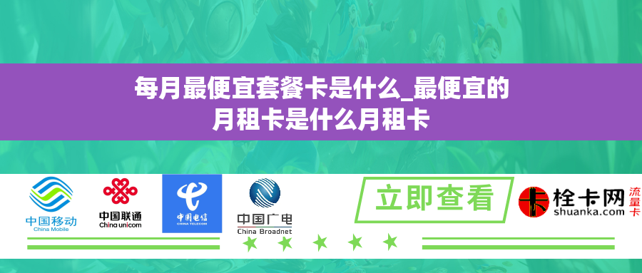 每月最便宜套餐卡是什么_最便宜的月租卡是什么月租卡