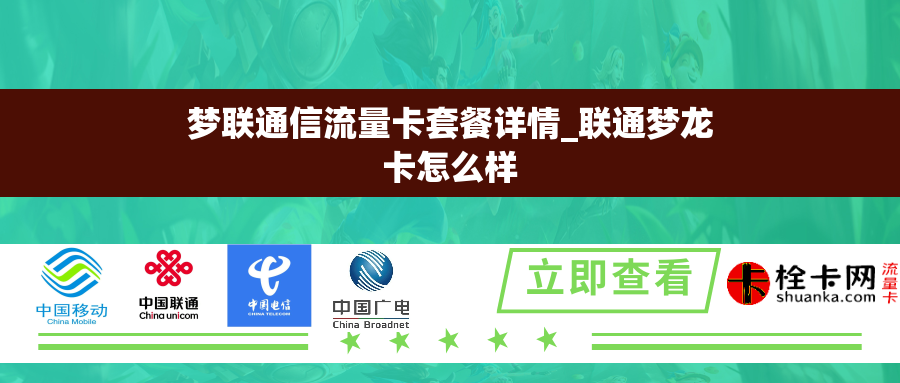 梦联通信流量卡套餐详情_联通梦龙卡怎么样