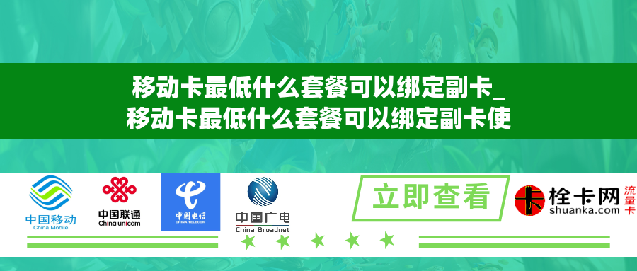 移动卡最低什么套餐可以绑定副卡_移动卡最低什么套餐可以绑定副卡使用 移动卡最低什么套餐可以绑定副卡_移动卡最低什么套餐可以绑定副卡使用
