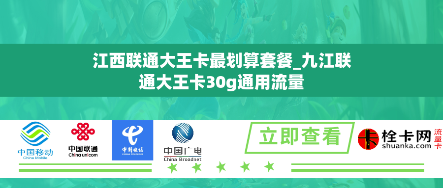 江西联通大王卡最划算套餐_九江联通大王卡30g通用流量