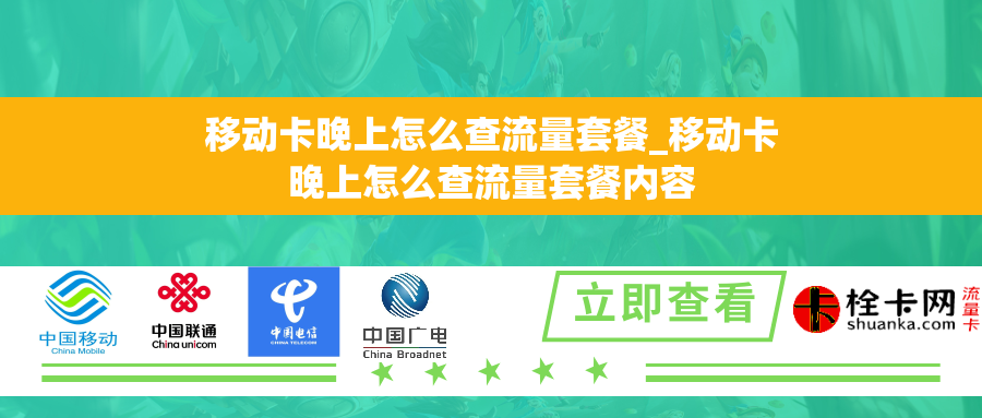 移动卡晚上怎么查流量套餐_移动卡晚上怎么查流量套餐内容