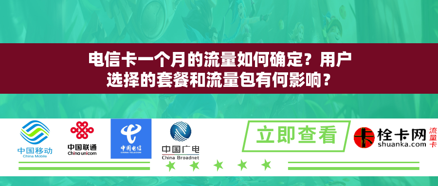 电信卡一个月的流量如何确定?用户选择的套餐和流量包有何影响? 电信卡一个月的流量如何确定?用户选择的套餐和流量包有何影响?