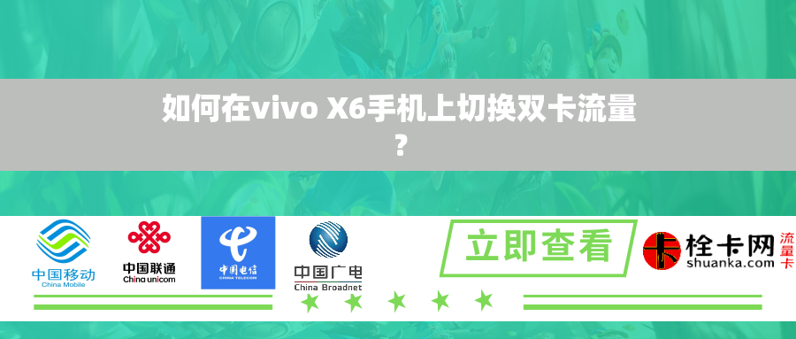 如何在vivo X6手机上切换双卡流量? 如何在vivo X6手机上切换双卡流量?