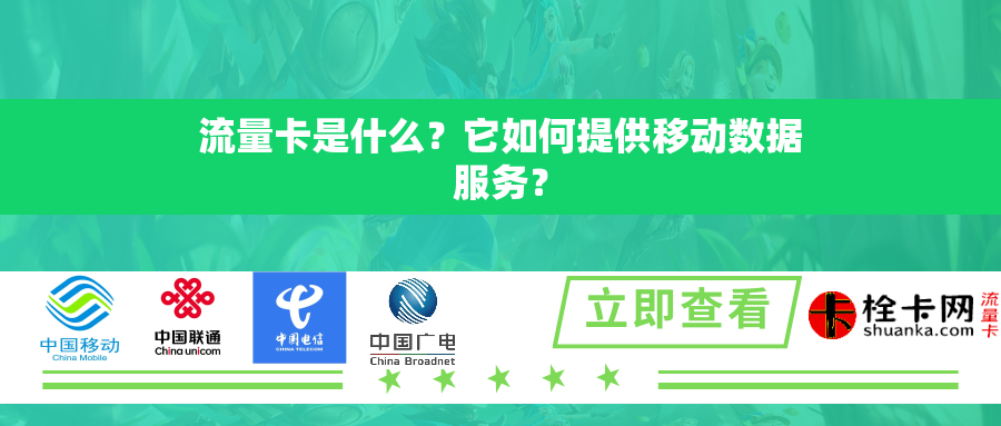 流量卡是什么?它如何提供移动数据服务? 流量卡是什么?它如何提供移动数据服务?