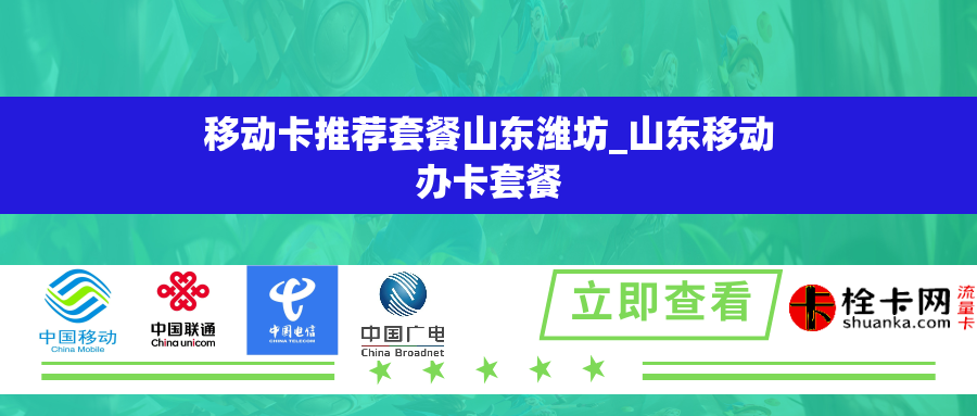 移动卡推荐套餐山东潍坊_山东移动办卡套餐