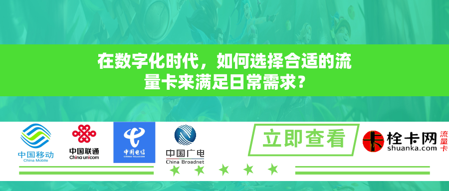 在数字化时代,如何选择合适的流量卡来满足日常需求? 在数字化时代,如何选择合适的流量卡来满足日常需求?