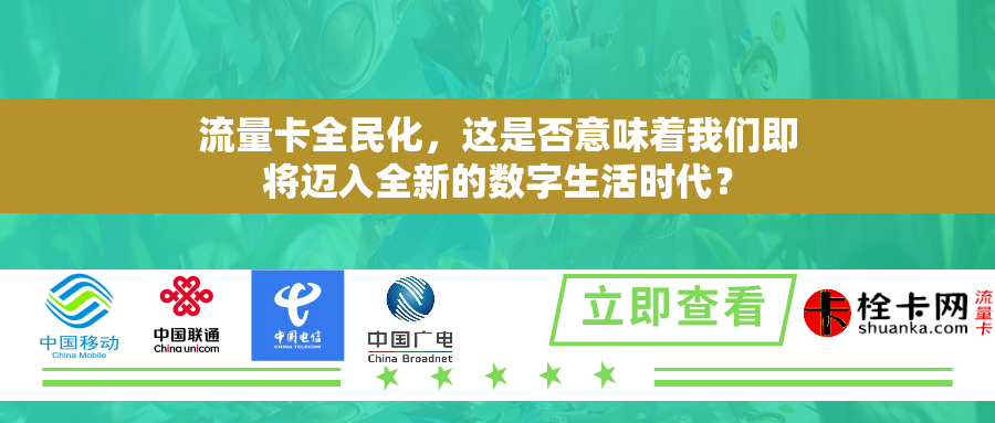 流量卡全民化，这是否意味着我们即将迈入全新的数字生活时代？