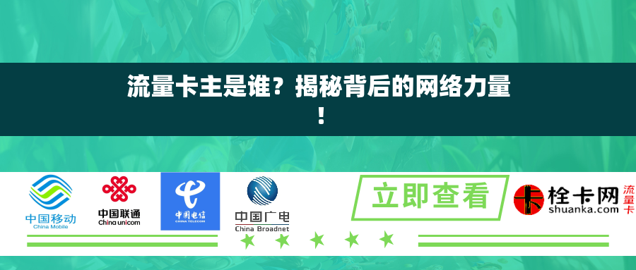 流量卡主是谁?揭秘背后的网络力量! 流量卡主是谁?揭秘背后的网络力量!