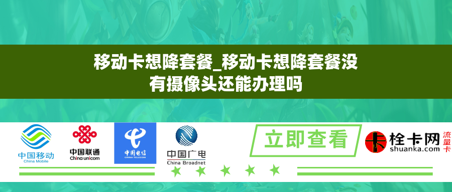 移动卡想降套餐_移动卡想降套餐没有摄像头还能办理吗