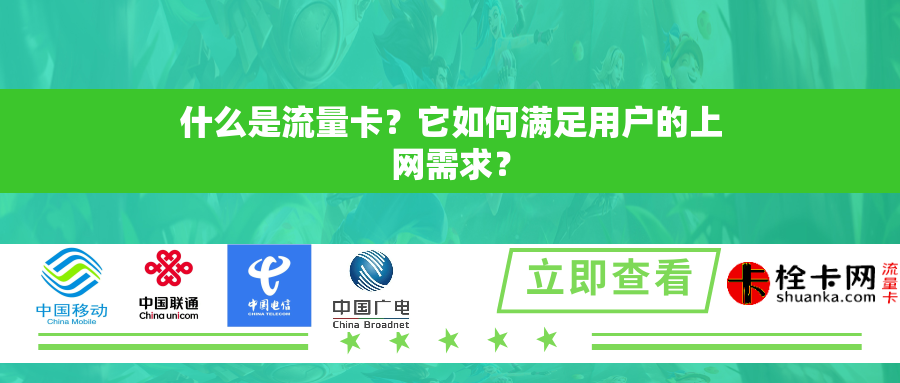 什么是流量卡？它如何满足用户的上网需求？