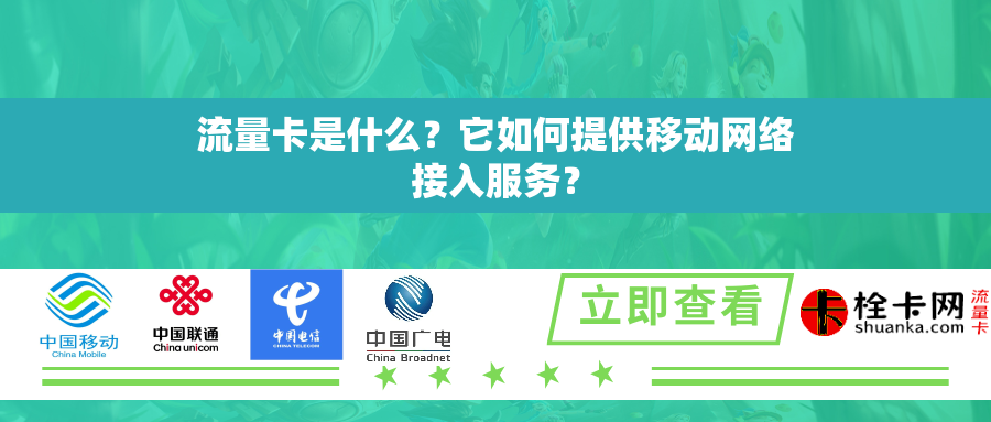 流量卡是什么？它如何提供移动网络接入服务？