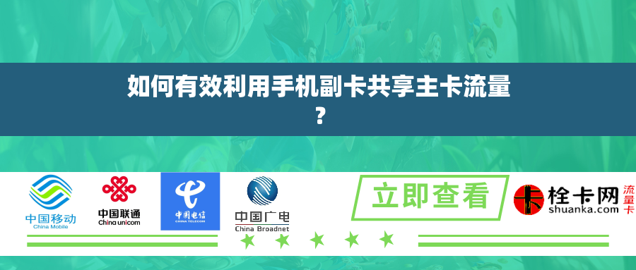 如何有效利用手机副卡共享主卡流量？