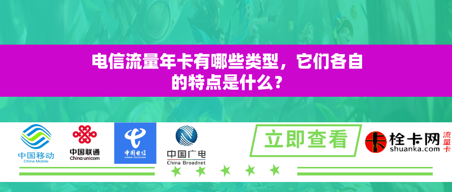 电信流量年卡有哪些类型，它们各自的特点是什么？