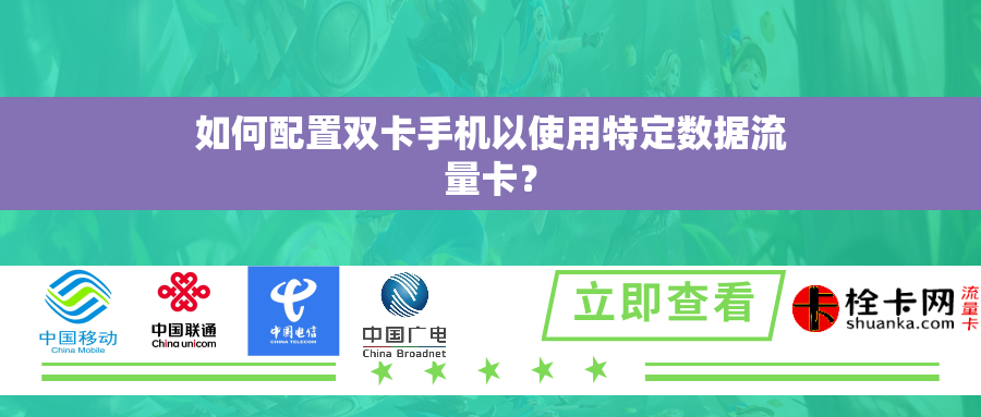 如何配置双卡手机以使用特定数据流量卡？