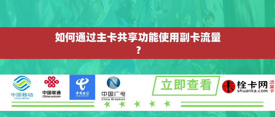 如何通过主卡共享功能使用副卡流量？