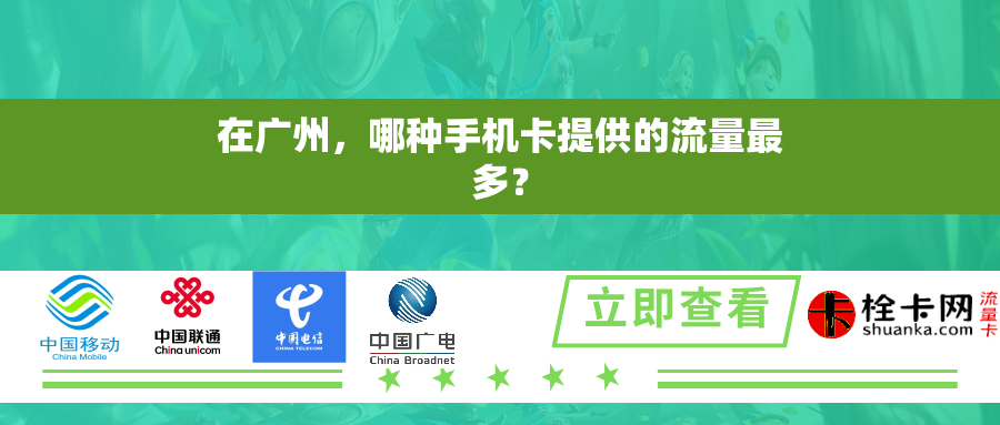 在广州，哪种手机卡提供的流量最多？