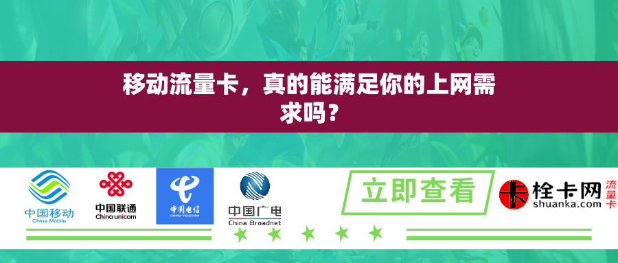移动流量卡，真的能满足你的上网需求吗？