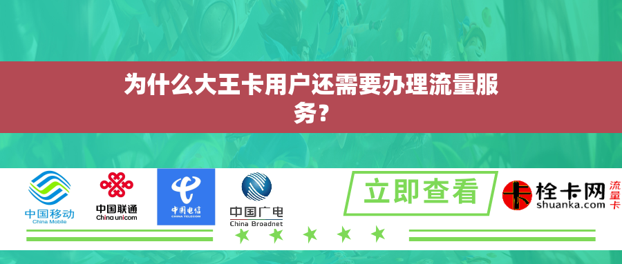 为什么大王卡用户还需要办理流量服务? 为什么大王卡用户还需要办理流量服务?