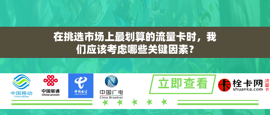 在挑选市场上最划算的流量卡时,我们应该考虑哪些关键因素? 在挑选市场上最划算的流量卡时,我们应该考虑哪些关键因素?