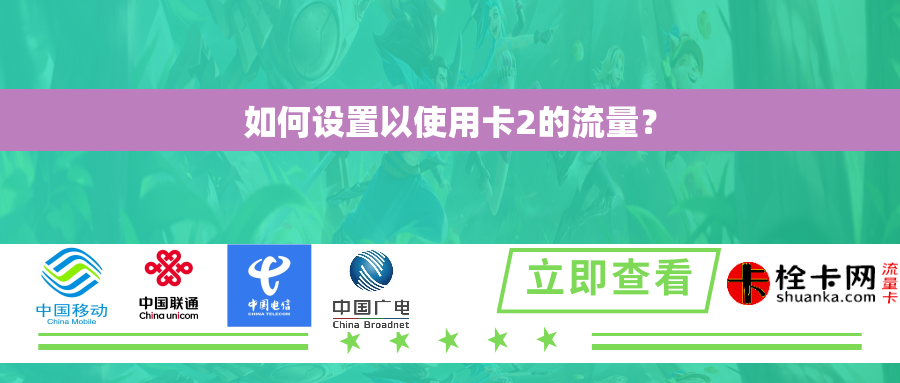 如何设置以使用卡2的流量? 如何设置以使用卡2的流量?