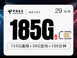 电信飞丹卡 29元185G+100分钟 20-60周岁
