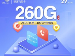 联通飞兔卡 29元260G+300分钟 18-28周岁